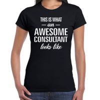 Awesome / geweldige consultant cadeau t-shirt zwart voor dames 2XL  -