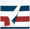 The One Towelling TH1090 Beach Towel Stripe - Navy Blue/Red/White - 90 x 190 cm