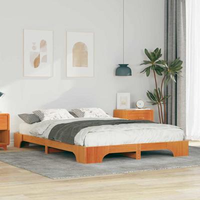 Bedframe met opslag Bruin 140 x 210 cm Hout