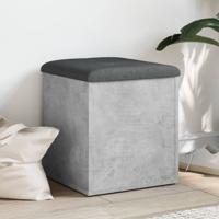 Opbergbankje 42x42x45 cm bewerkt hout betongrijs