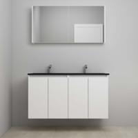 On-Line Onderkast - 120 cm - Voorgemonteerd - Greeploze Ladestructuur - Acryl Wastafel - 2 Kraangaten - Mat Wit