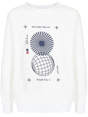 Ports V sweat à slogan imprimé - Blanc