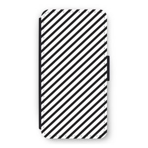 Strepen zwart-wit: iPhone 12 Flip Hoesje