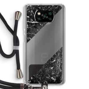 Zwart marmer: Xiaomi Poco X3 NFC Transparant Hoesje met koord