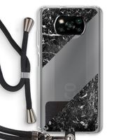 Zwart marmer: Xiaomi Poco X3 NFC Transparant Hoesje met koord