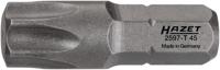 HAZET Bit 2597-T45 · 1/4 inch (6,3 mm) zeskant massief · Binnen-TORX®-profiel · SW T45