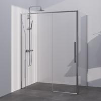 BRAUER Season douchecabine model B met schuifdeur helder glas 140x100x200 omkeerbaar incl. glascoating Season-RVS-kleurig