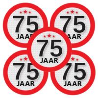 75 jaar leeftijd sticker - 10x - rond - Dia 9 cm - 75 jaar verjaardag - jubileum - leeftijd versieri