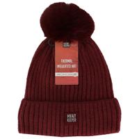 Ladies Thermal Hat Pompon Burgundy One Size Heat Keeper - Heat keeper