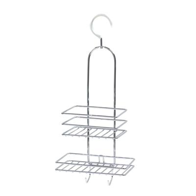 Douche ophang rekje - zilverkleurig - ophangbaar - 25 x 10 x 40 cm - metaal