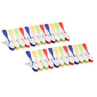 Wasknijpers - 96x stuks - multi-kleur - kunststof - wasspelden