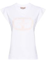 TWINSET t-shirt sans manches à logo brodé - Blanc