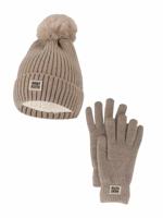 Heatkeeper Dames Winter Set - Muts + Handschoenen - Beige