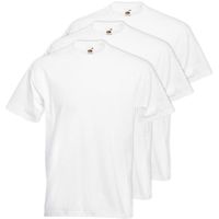 3x Grote maten basic wit t-shirt 5XL voor heren