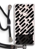 Zwarte vegen: Pixel 3 Transparant Hoesje met koord