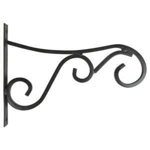Hangpot haak - 3x - zwart - 35 x 25 cm - metaal - met krul - houder - muurhanger