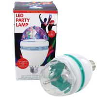 Disco lamp/licht LED E27 fitting draaiend/roterend met kleureffecten - thumbnail