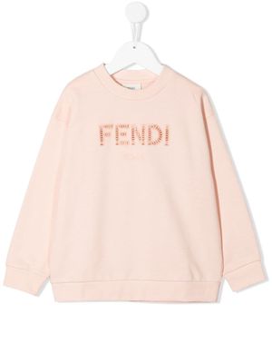 Fendi Kids sweat à logo - Rose