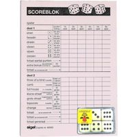 Yahtzee spel accessoires set 100 vellen scoreblok/6 dobbelstenen   -