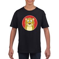 T-shirt luipaard zwart kinderen XL (158-164)  - - thumbnail