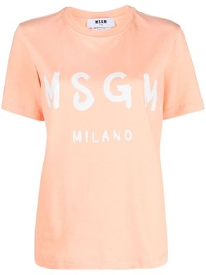 MSGM t-shirt en coton à logo imprimé - Orange