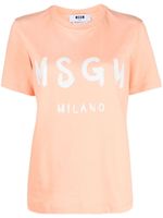 MSGM t-shirt en coton à logo imprimé - Orange