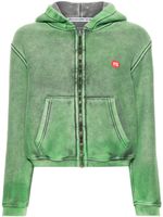 Alexander Wang hoodie zippé à patch logo - Vert