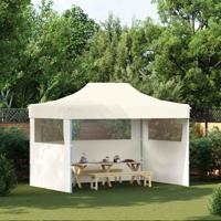 Partytent met 3 zijwanden inklapbaar 3x4 m staal crème