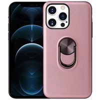 iPhone 12 Pro Max hoesje - Backcover - Ringhouder - TPU - Rose Goud