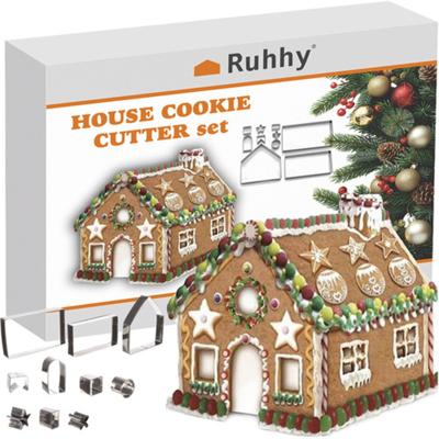 Peperkoekhuisje maken vormen set - 10 stuks - uitsteekvormpjes - kerst koekjes bakken - snoephuisje