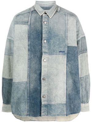 AMBUSH chemise en jean à design patchwork - Bleu