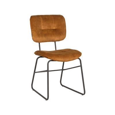 LABEL51 Eetkamerstoel Dez - Oker - Velours - Black Frame