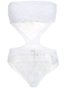 Amir Slama body à détails de dentelle - Blanc
