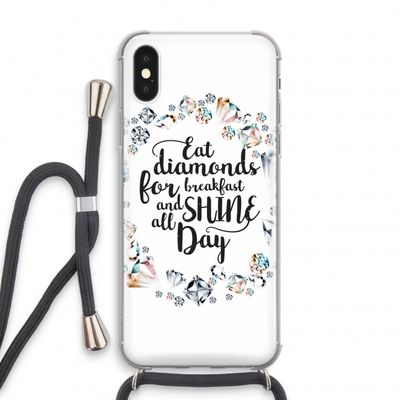Diamonds: iPhone X Transparant Hoesje met koord