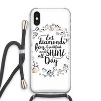 Diamonds: iPhone X Transparant Hoesje met koord