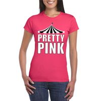 Circus t-shirt roze Pretty Pink witte letters dames - thumbnail