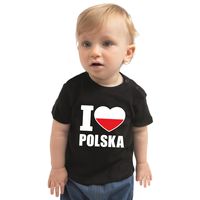 I love Polska t-shirt Polen zwart voor babys - thumbnail