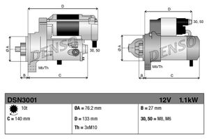 Startmotor / Starter DSN3001