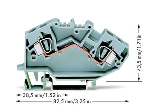 782-601  - Feed-through terminal block 8mm 41A 782-601