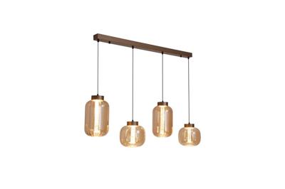 Hanglamp Lille LED 4Lt LED Latte Metal and Amber Glass