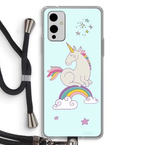 Regenboog eenhoorn: OnePlus 9 Transparant Hoesje met koord