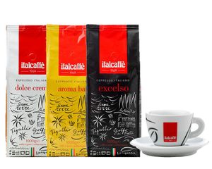 Italcaffé koffiebonen 3kg + 1 cappuccino tas GRATIS
