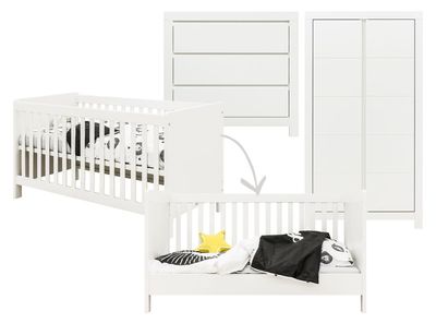 Bopita Thijn 3-delige meegroeikamer met groeven - Wit