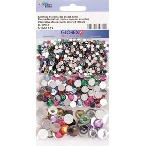 600x Gekleurde ronde plak/strass steentjes