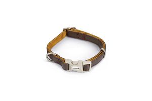 Beeztees soft touch - halsband hond - bruin - 25-40x1,5 cm