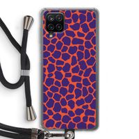 Purple Giraffe: Samsung Galaxy A12 Transparant Hoesje met koord Purple Giraffe: Samsung Galaxy A12 Transparant Hoesje met koord