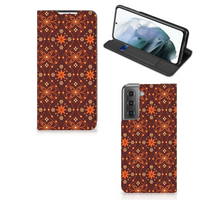 Samsung Galaxy S21 FE Hoesje met Magneet Batik Brown