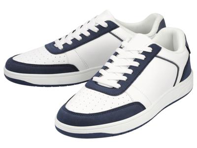 esmara Men Heren sneakers (Wit/donkerblauw, 46)
