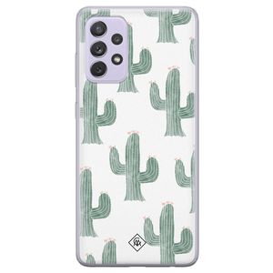 Samsung Galaxy A72 siliconen telefoonhoesje - Cactus print