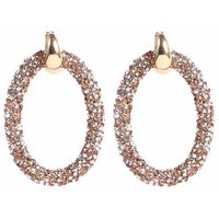 Cilla Jewels oorbellen Crystal Oval Gold Brown - thumbnail